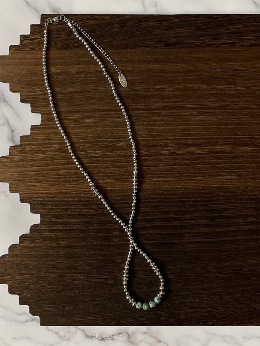 Handmade Sagebrush Prairie Western Pearl Loop Necklace 18 inch